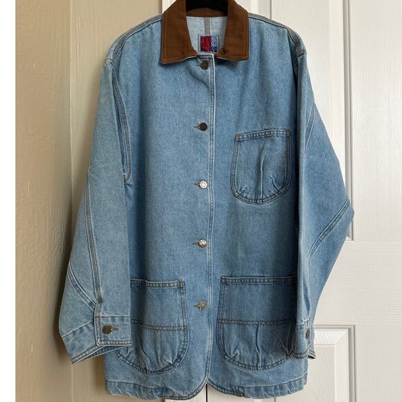 Vintage 90s Sunbelt Sun Belt Denim Chore Jacket Men Small - Picture 1 of 6
